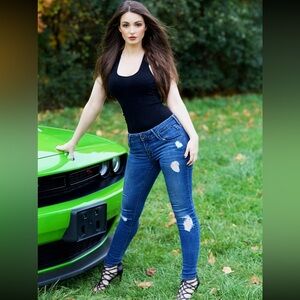 Old Navy Women's Distressed Skinny Jeans - Blue